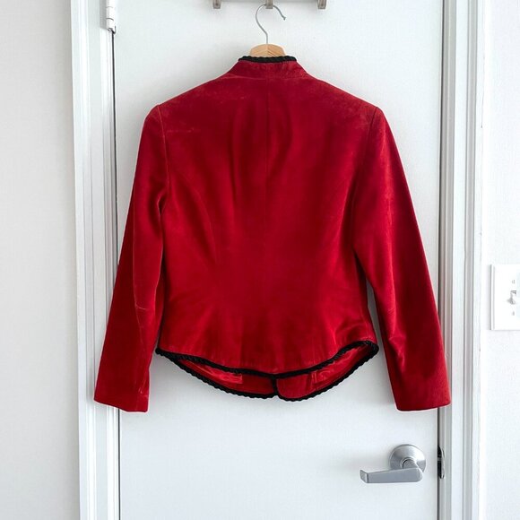 Danier Canada Women Vintage 80s Red Genuine Suede Leather Jacket, Size XS - Picture 4 of 12